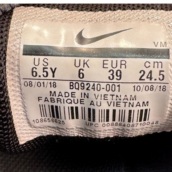 Nike Air Max 270 Sneakers Youth 6.5Y Black White Clear Running Shoes - Picture 10 of 14